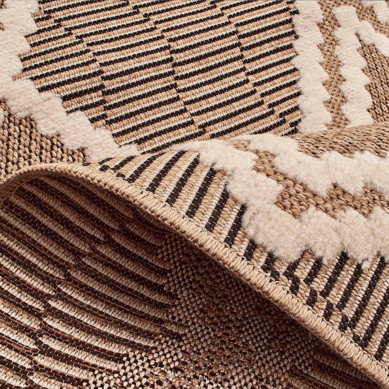 Autre - Tapis intérieur et extérieur en polypropylène marron 120x170cm - Image 3