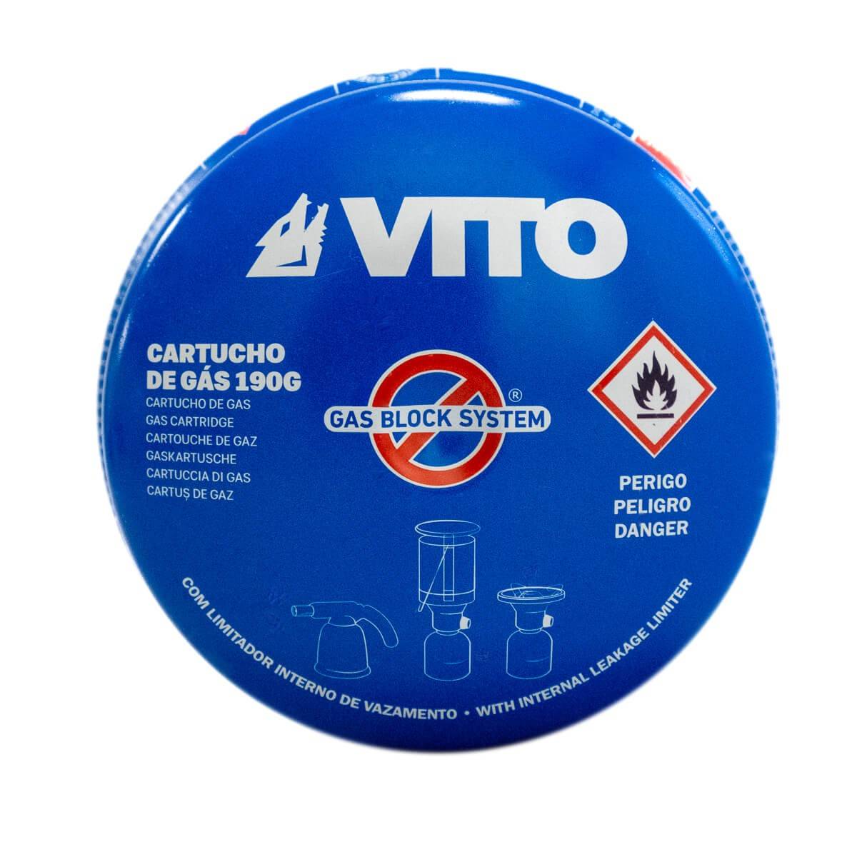Pack de 12 Cartouches gaz 190g butane perçable sécurité stop-gaz VITO - Image 2