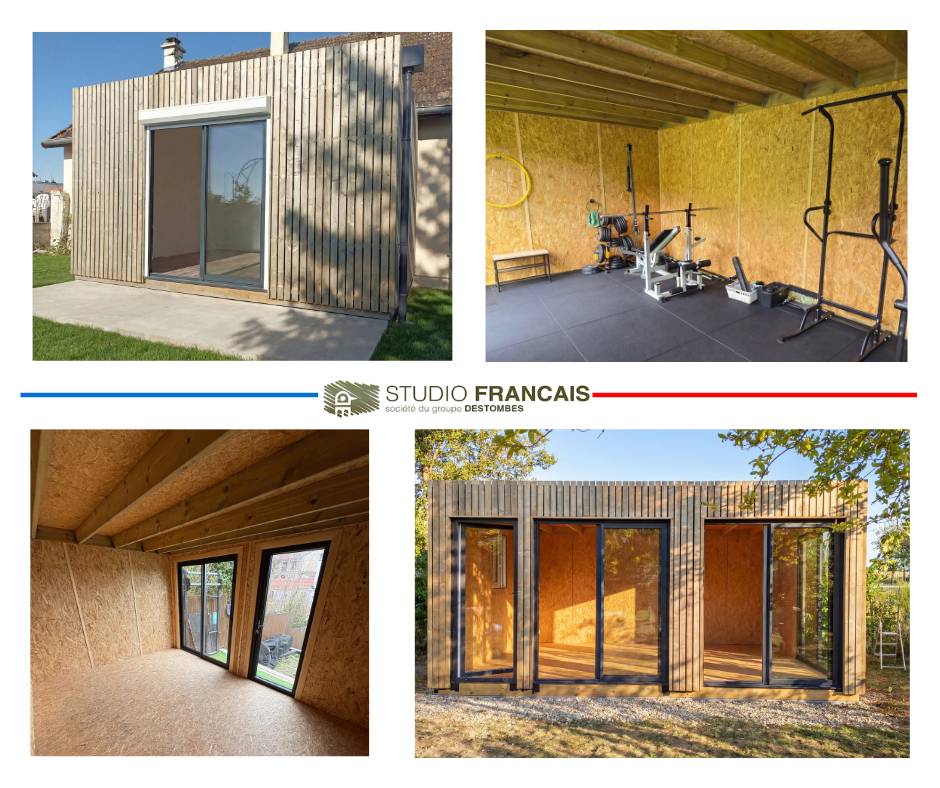 Sans Marque - Extension maison en bois en bois 5,5 x 3,5 x 2,7 m avec plancher isolé - Image 7