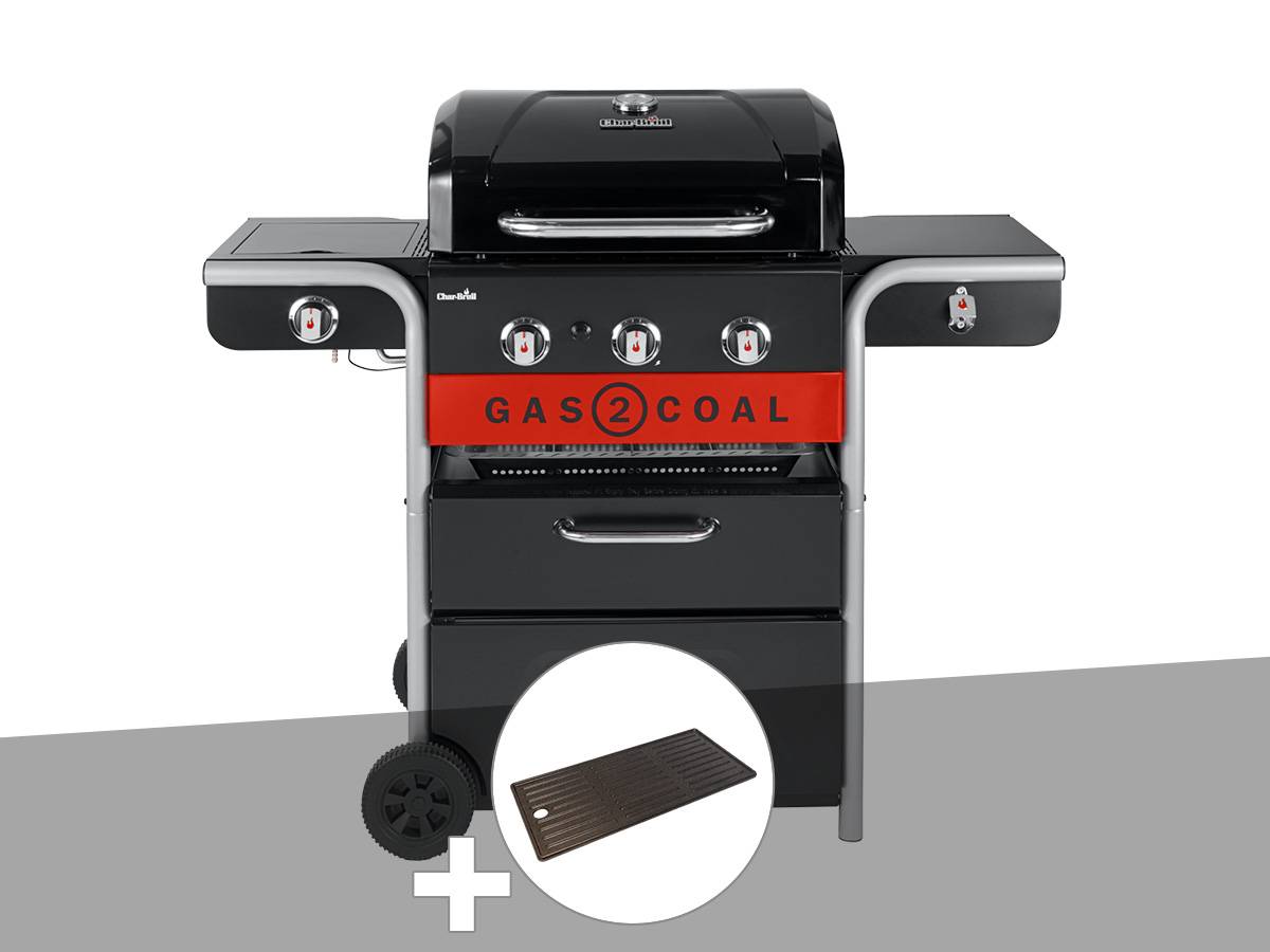Char-broil - Barbecue à gaz et à charbon Gas2Coal 2.0 3B + Plancha - Char-Broil - Image 1