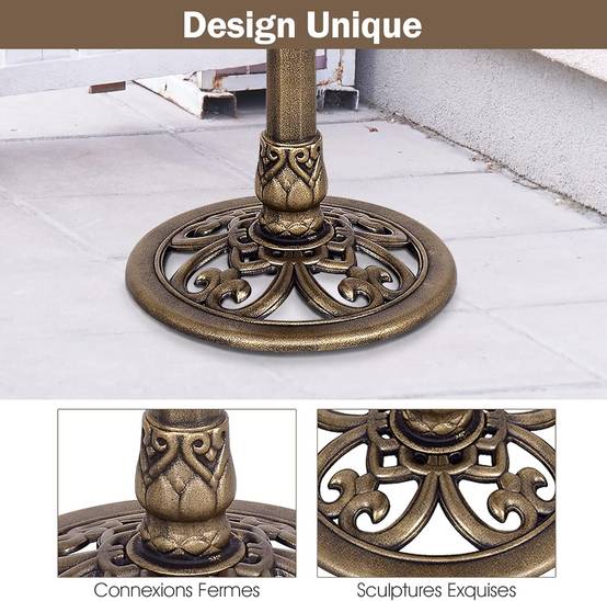 Mangeoire à Oiseaux sur Pied Bain d'Oiseaux avec Plateau de Diamètre 50cm/Hauteur 76CM/Design - Image 4