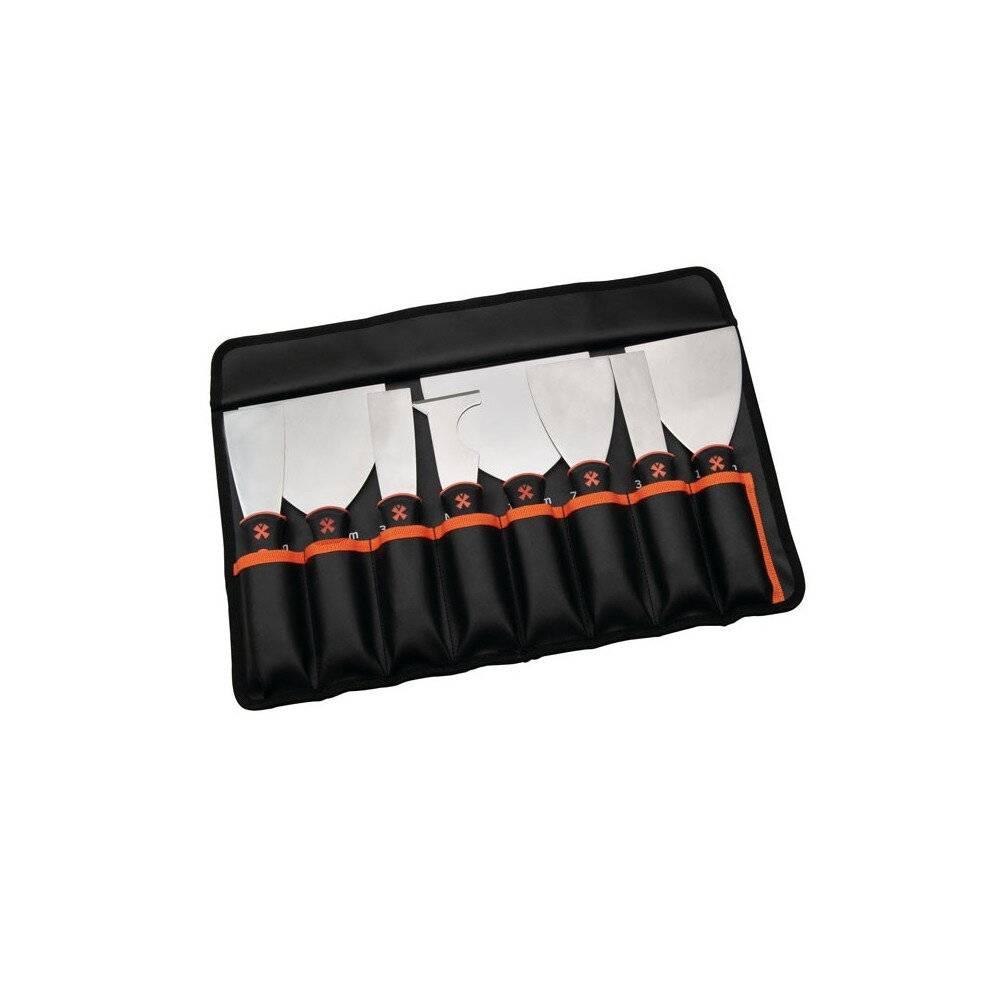 Trousse 7 couteaux américains + 1 multi-usages manche bi-mat Mondelin