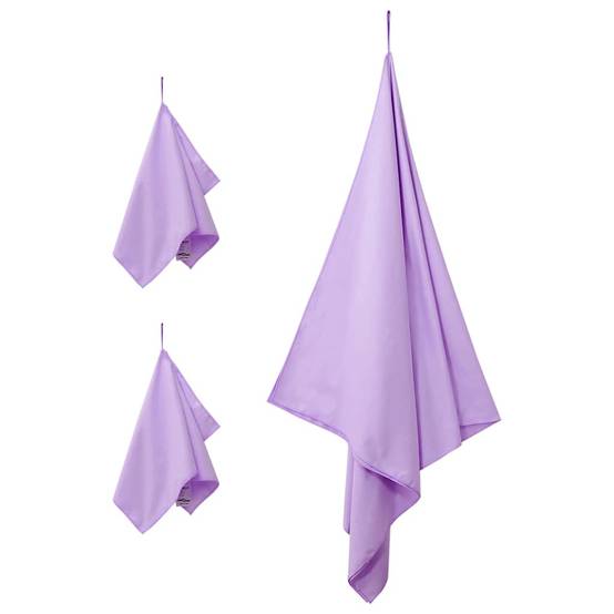Set de serviettes de sport 3 pcs Violet Polyester et Polyamide Maison Chic - Image 3