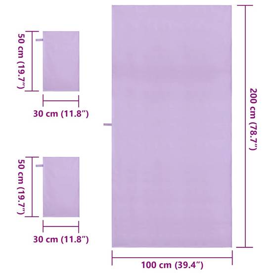 Set de serviettes de sport 3 pcs Violet Polyester et Polyamide Maison Chic - Image 8