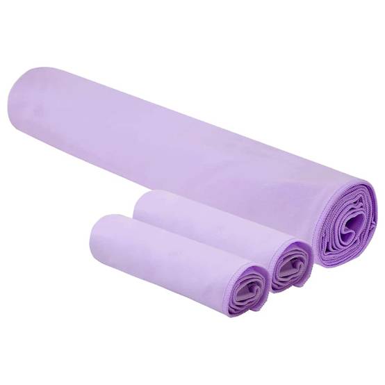 Set de serviettes de sport 3 pcs Violet Polyester et Polyamide Maison Chic - Image 1