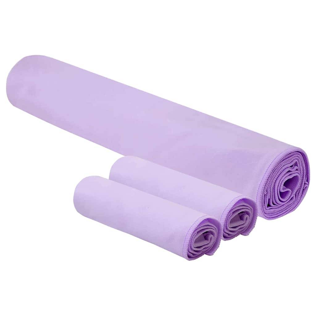Set de serviettes de sport 3 pcs Violet Polyester et Polyamide Maison Chic - Image 1