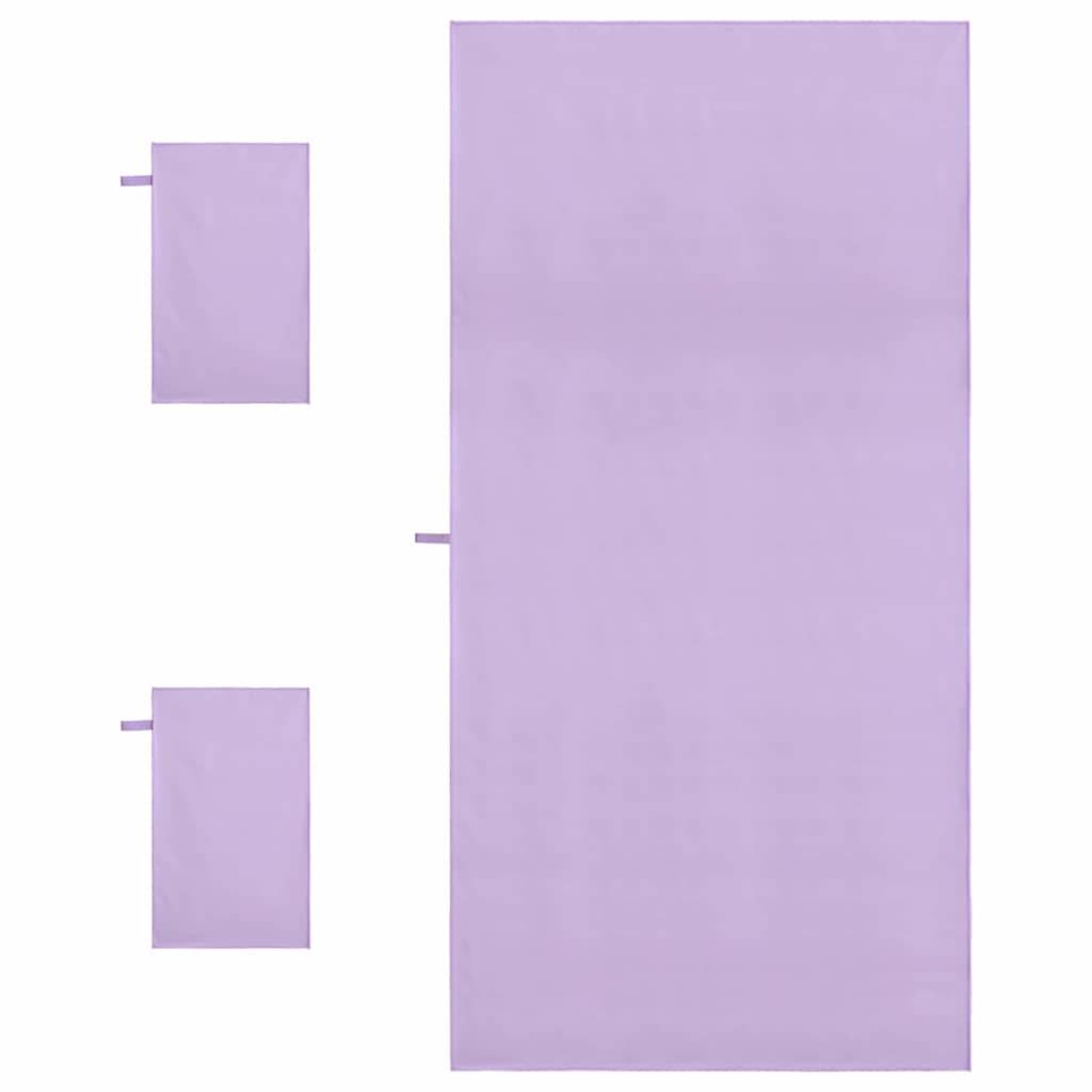 Set de serviettes de sport 3 pcs Violet Polyester et Polyamide Maison Chic - Image 4