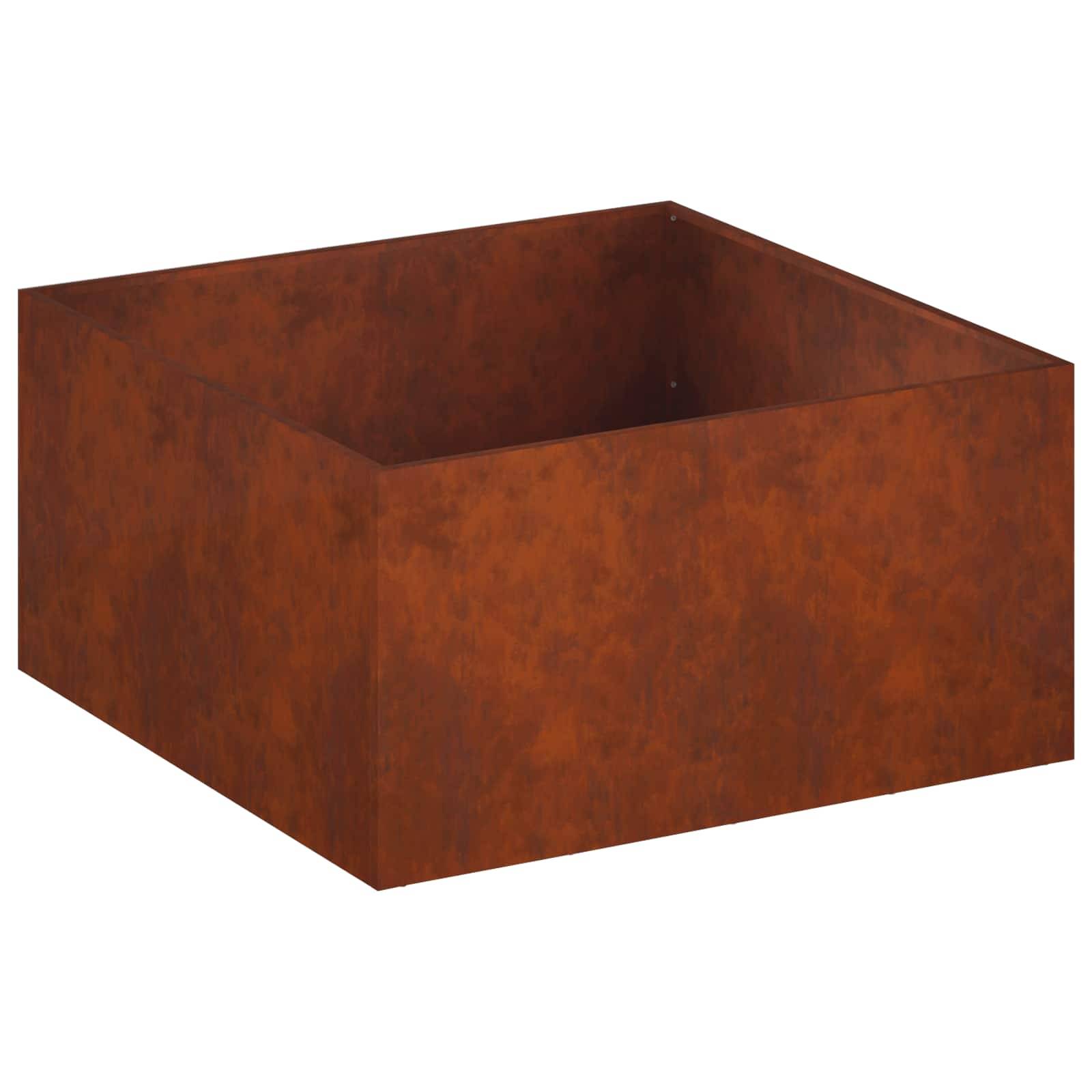Vidaxl - Cache-pot de jardin Rouillé 80 x 80 x 40 cm Acier patiné vidaXL 8005118 - Image 2