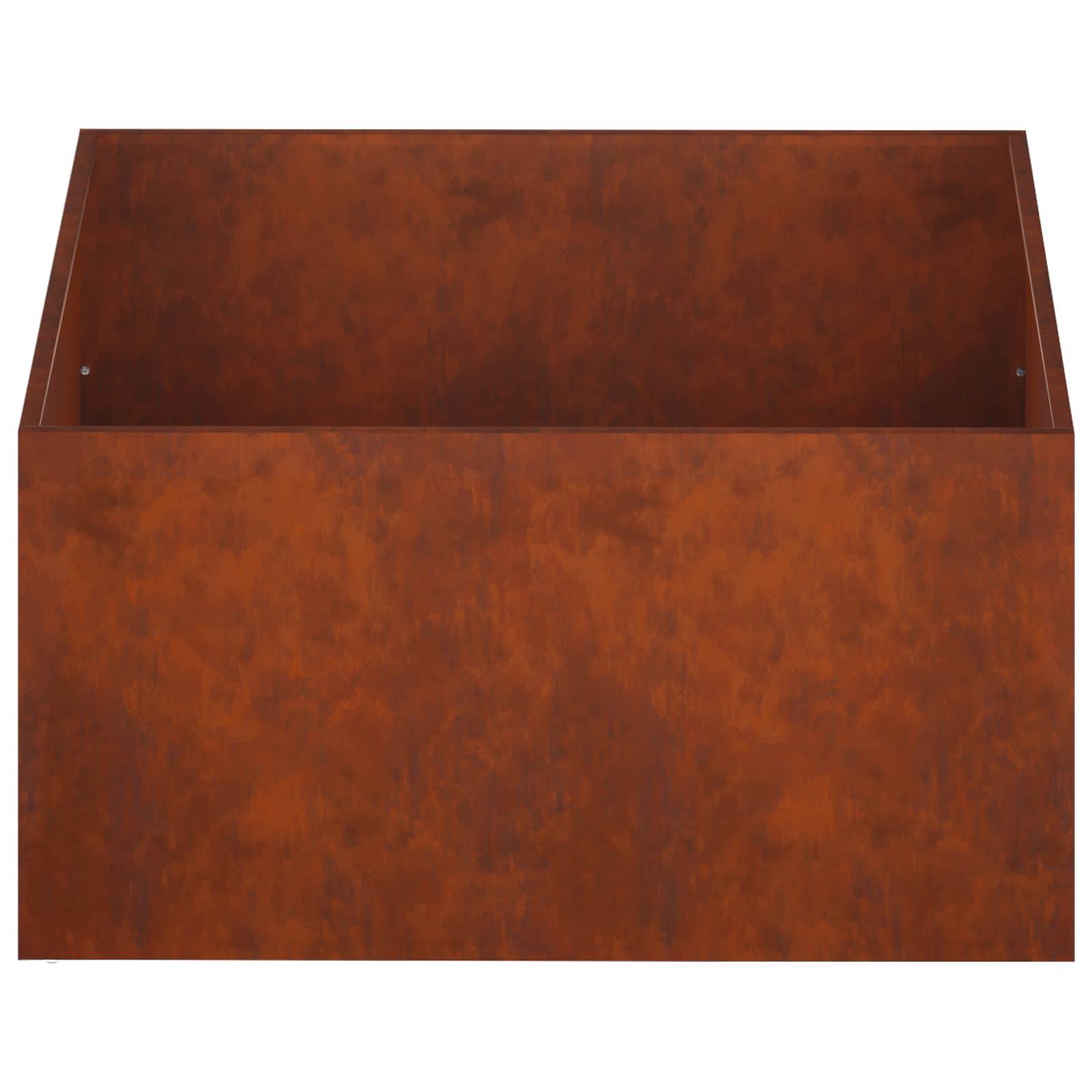 Vidaxl - Cache-pot de jardin Rouillé 80 x 80 x 40 cm Acier patiné vidaXL 8005118 - Image 5