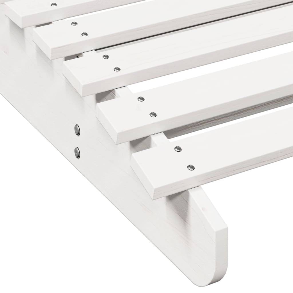 Maison Chic - Bain de soleil - Transat - Chaise longue blanc 205x70x31,5 cm bois massif de pin - MEUBLE PRO - Image 7