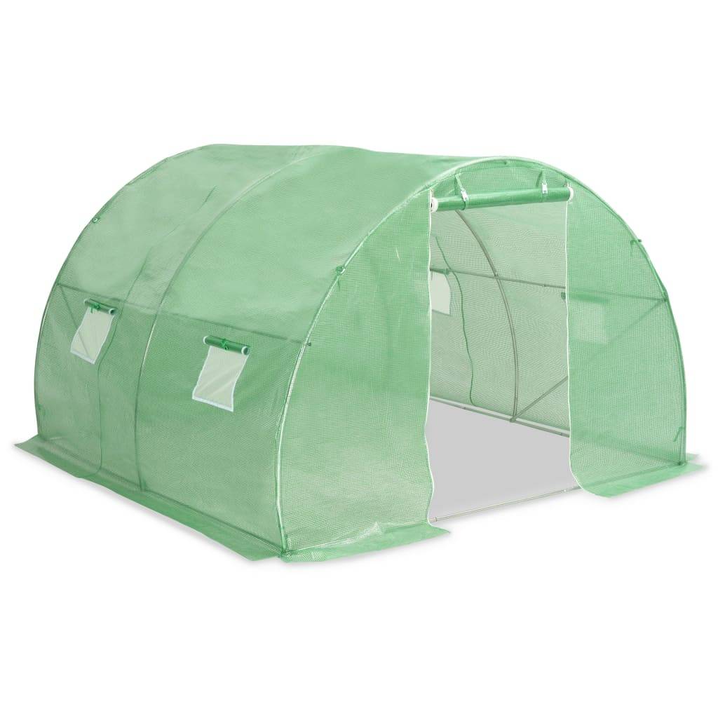 Serre Tunnel Jardin 9m² Acier Galvanisé Bâche PE Renforcée Vert - ComfortXL Outdoor Living - Image 4