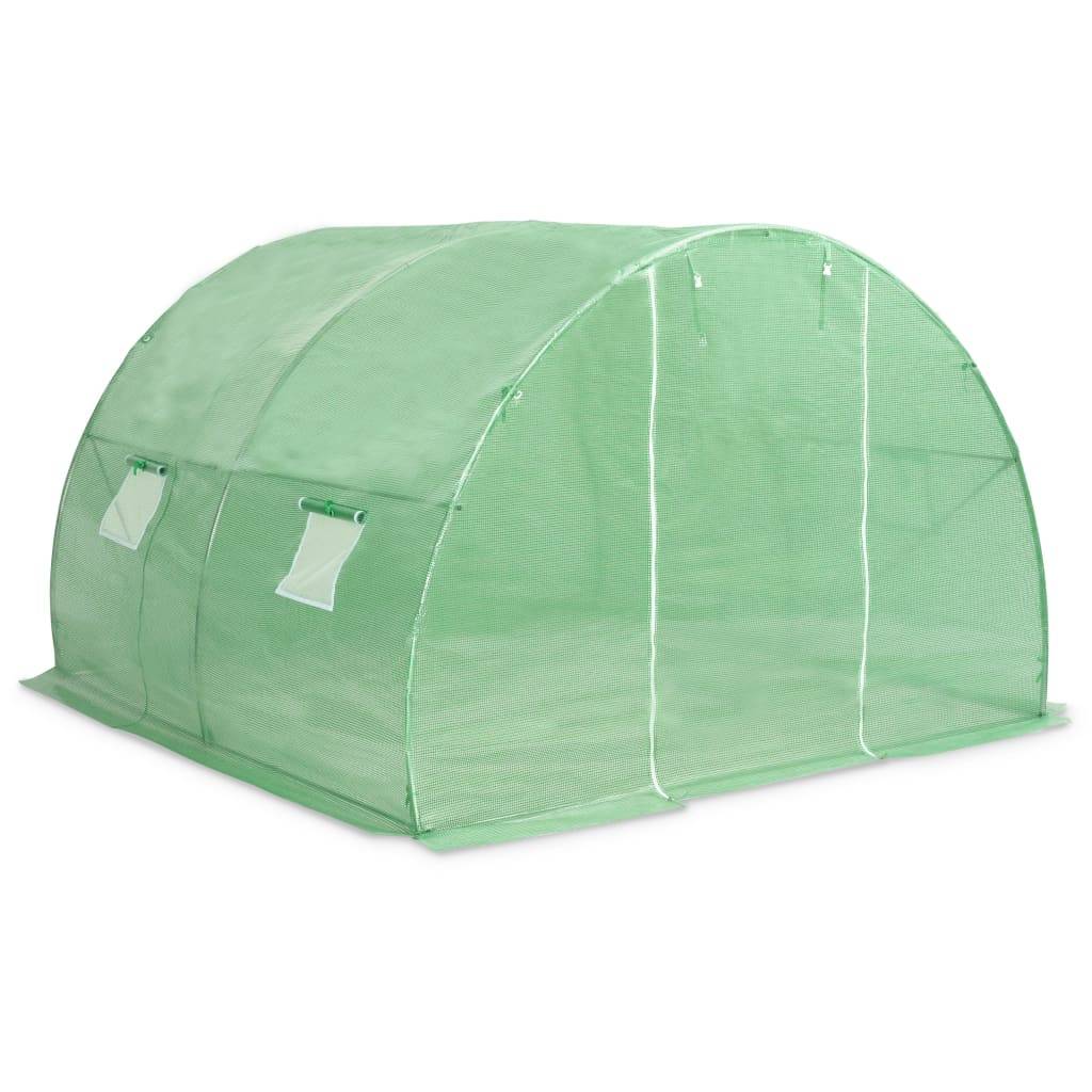 Serre Tunnel Jardin 9m² Acier Galvanisé Bâche PE Renforcée Vert - ComfortXL Outdoor Living - Image 3