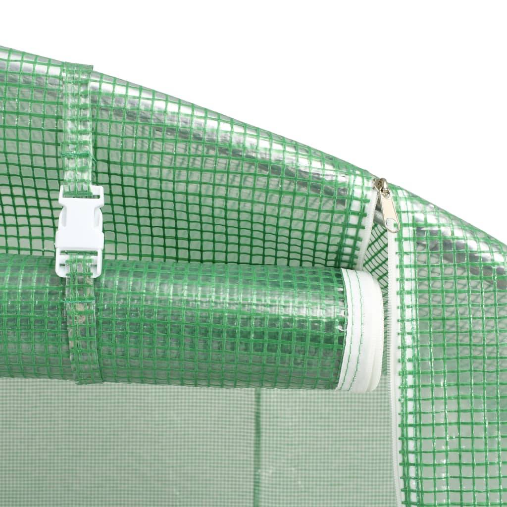 Serre Tunnel Jardin 9m² Acier Galvanisé Bâche PE Renforcée Vert - ComfortXL Outdoor Living - Image 8
