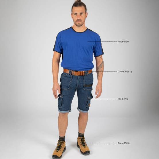 taille 44 - bolt - bermuda de travail - 1282 bleu - Image 2
