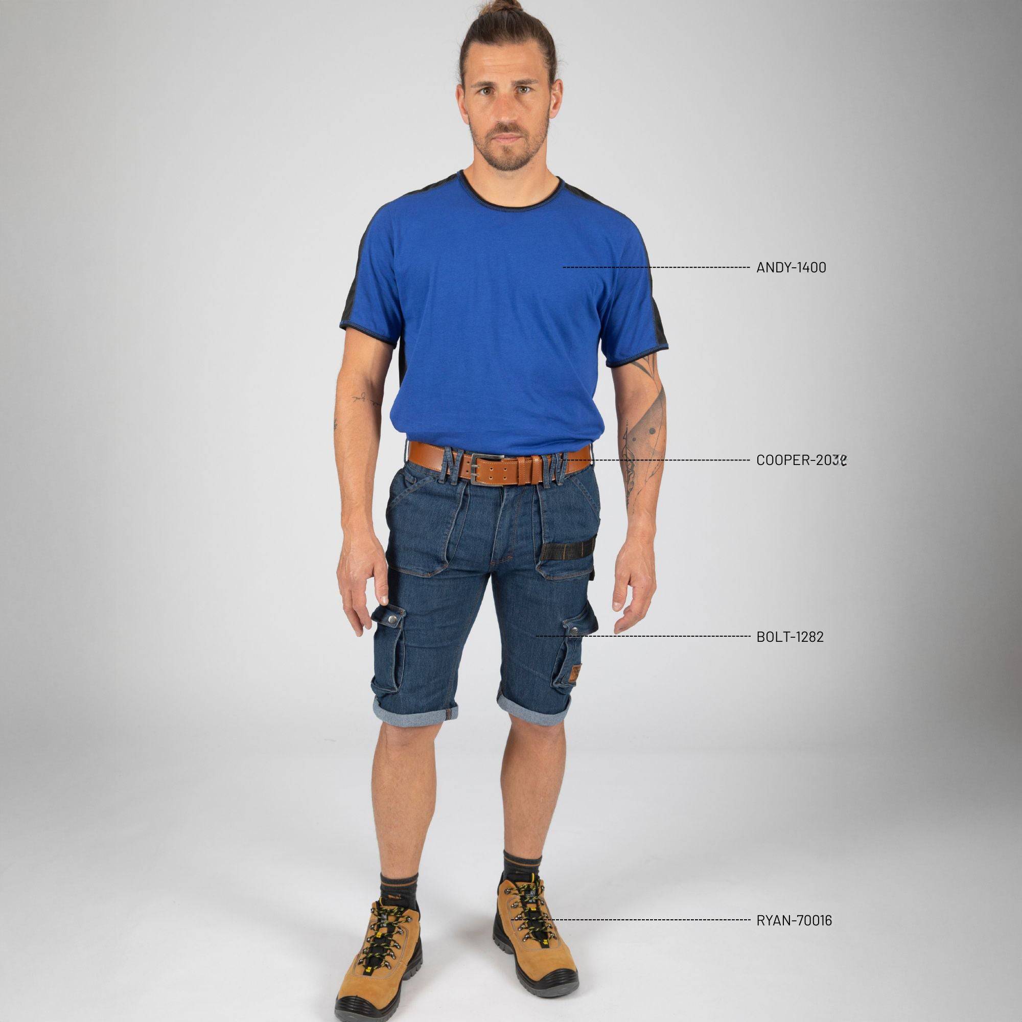 taille 44 - bolt - bermuda de travail - 1282 bleu - Image 2