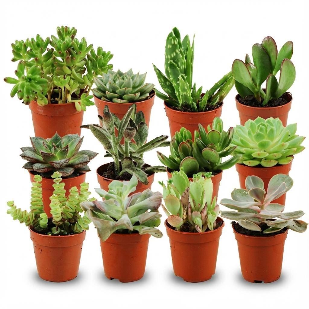 Mini plantes grasses - lot de 12 - Ø5,5cm - ↕10cm - Plantes d’intérieur - Image 1