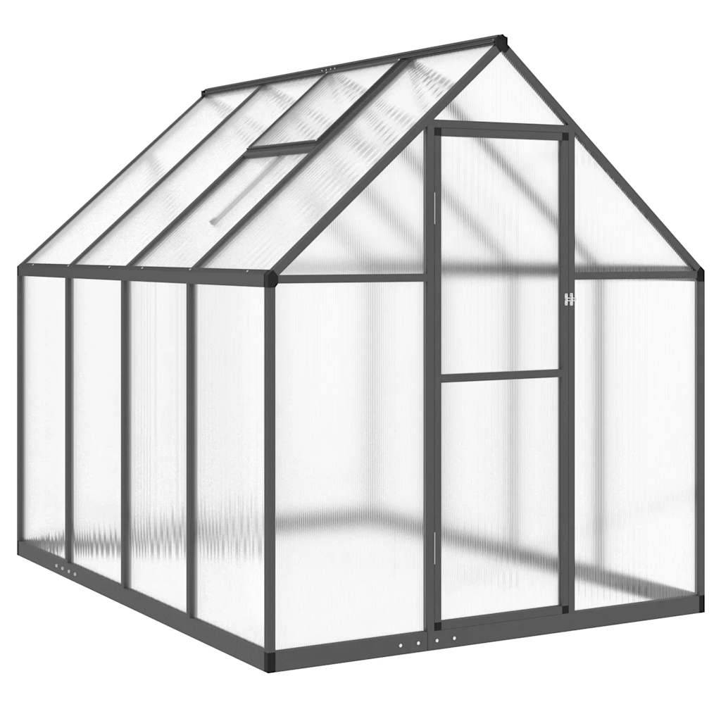 Serre Jardin Aluminium Polycarbonate Base Incluse 224x169x195cm Anthracite - ComfortXL Outdoor Living - Image 2
