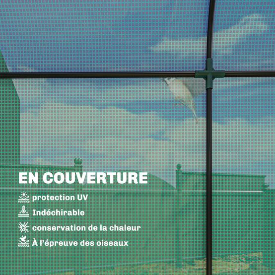 Petite Serre Balcon Acier Plantes Porte Roulante 2 Fenêtres 170x68x200cm Vert - ComfortXL Outdoor Living - Image 6