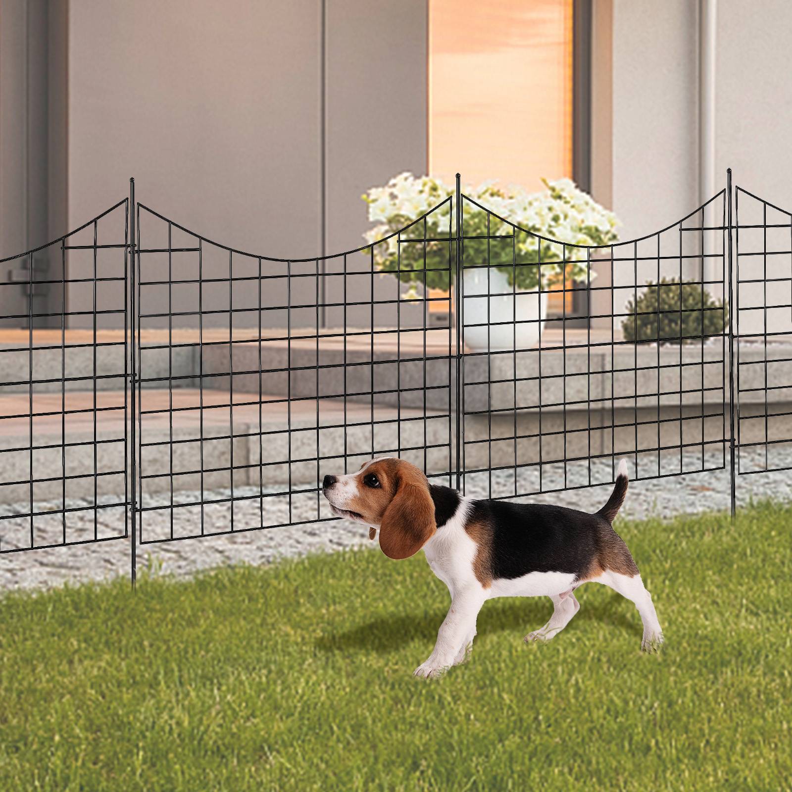 Vevor - VEVOR Clôture jardin métal 93x75 cm, lot de 5, barrière robuste pour animaux, espacement 6.38 cm. - Image 8