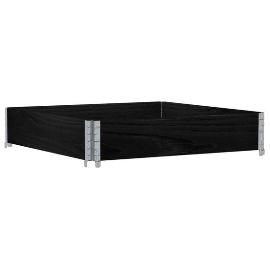 Jardinière bois de pin noir 100 x 100 x 21.5 cm - PANGIVO - Image 5