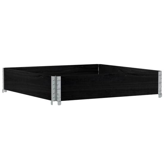 Jardinière bois de pin noir 100 x 100 x 21.5 cm - PANGIVO - Image 2