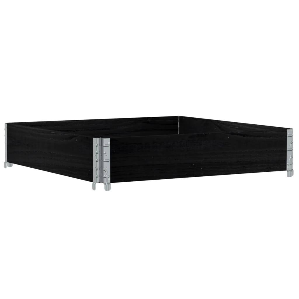 Jardinière bois de pin noir 100 x 100 x 21.5 cm - PANGIVO - Image 2