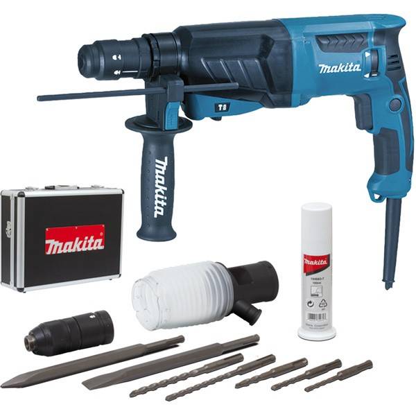 Perfo-burineur SDS-Plus - 800W 26 mm - MAKITA - avec coffret alu + kit d'accessoires - HR2630TX4 - Image 1