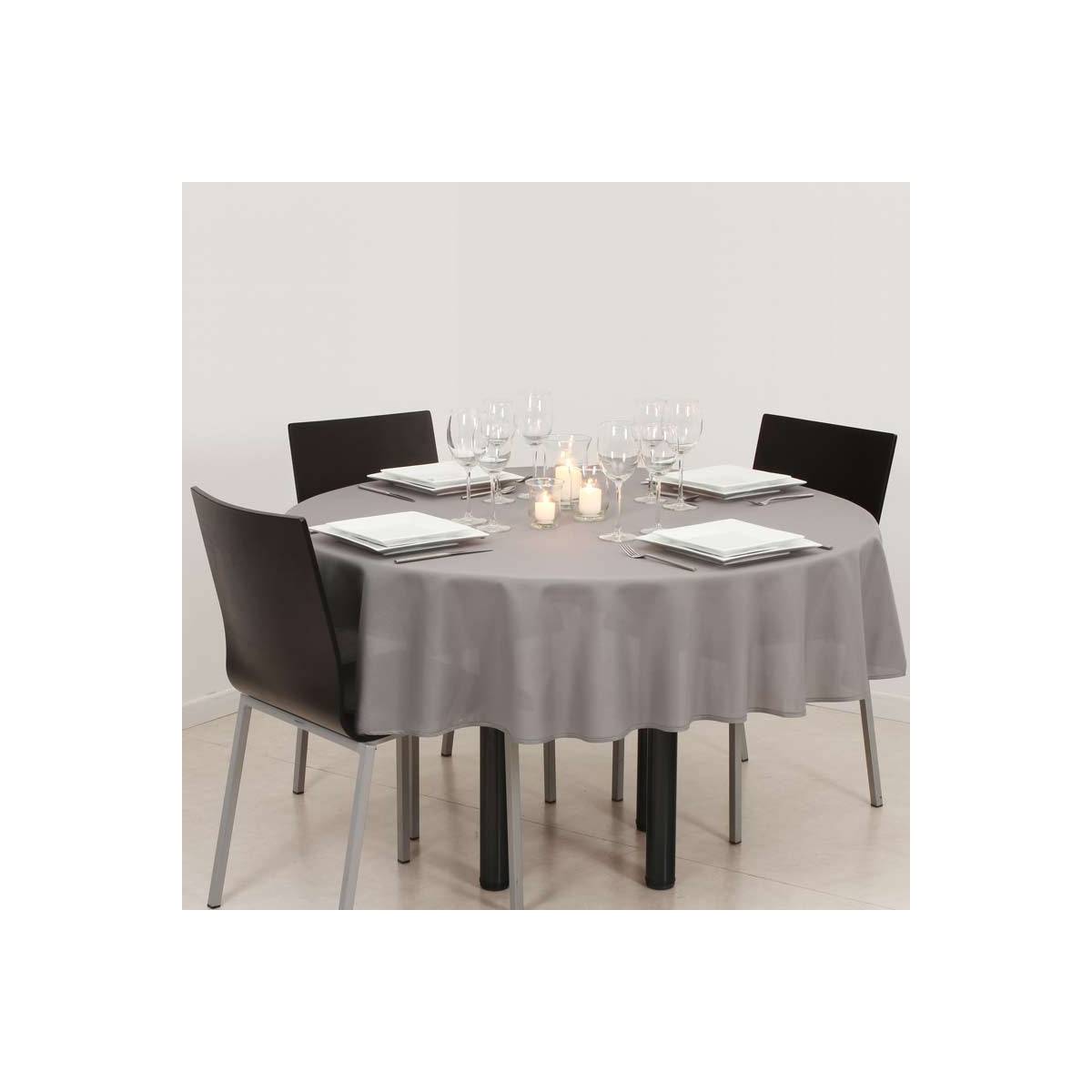 Nappe ronde anti-tache Gris D 180 cm - Image 5