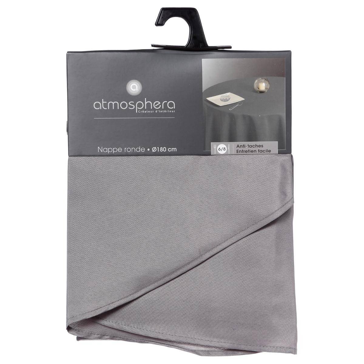 Nappe ronde anti-tache Gris D 180 cm - Image 4