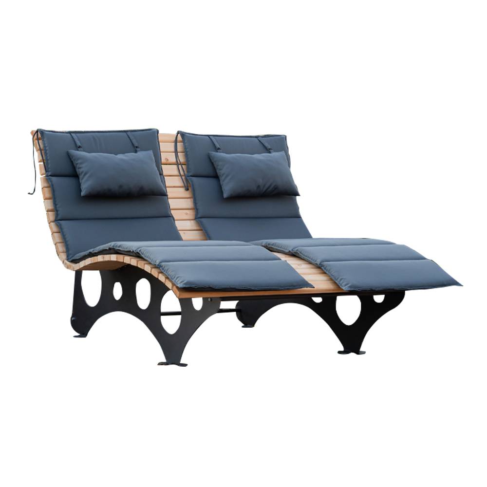 Chaise longue/canapé forestier en bois avec 2x coussins HOME DELUXE TAIGA - Fabriqué en Allemagne - Image 1