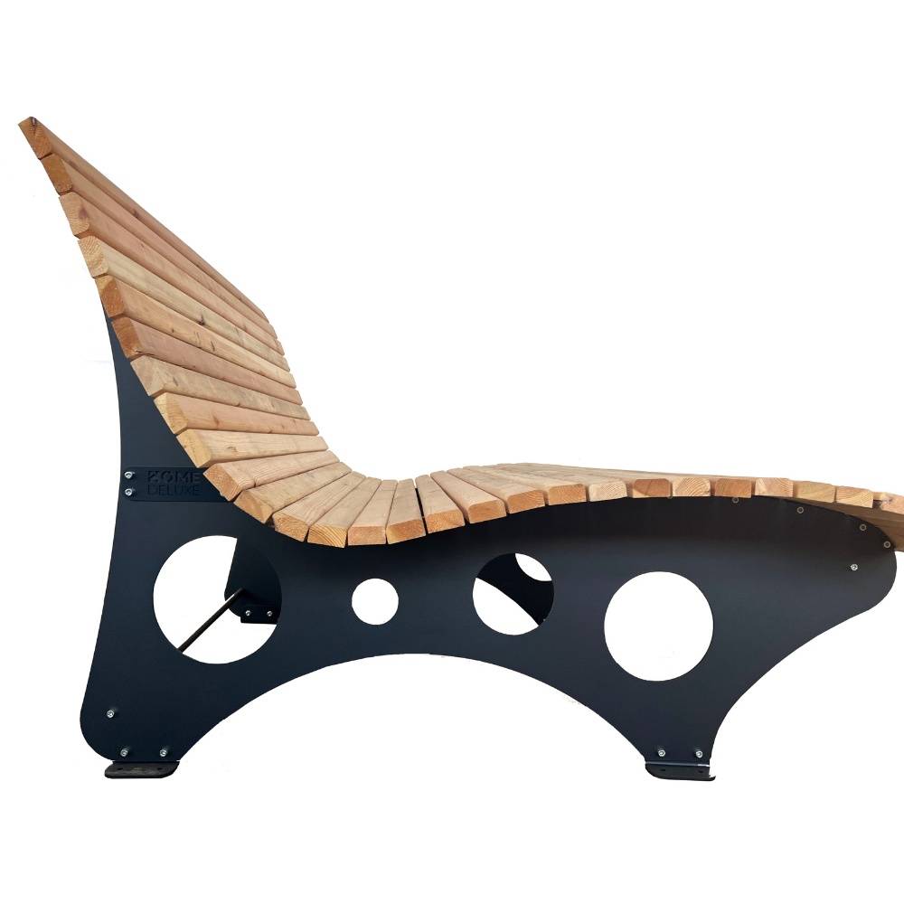 Chaise longue/canapé forestier en bois avec 2x coussins HOME DELUXE TAIGA - Fabriqué en Allemagne - Image 7