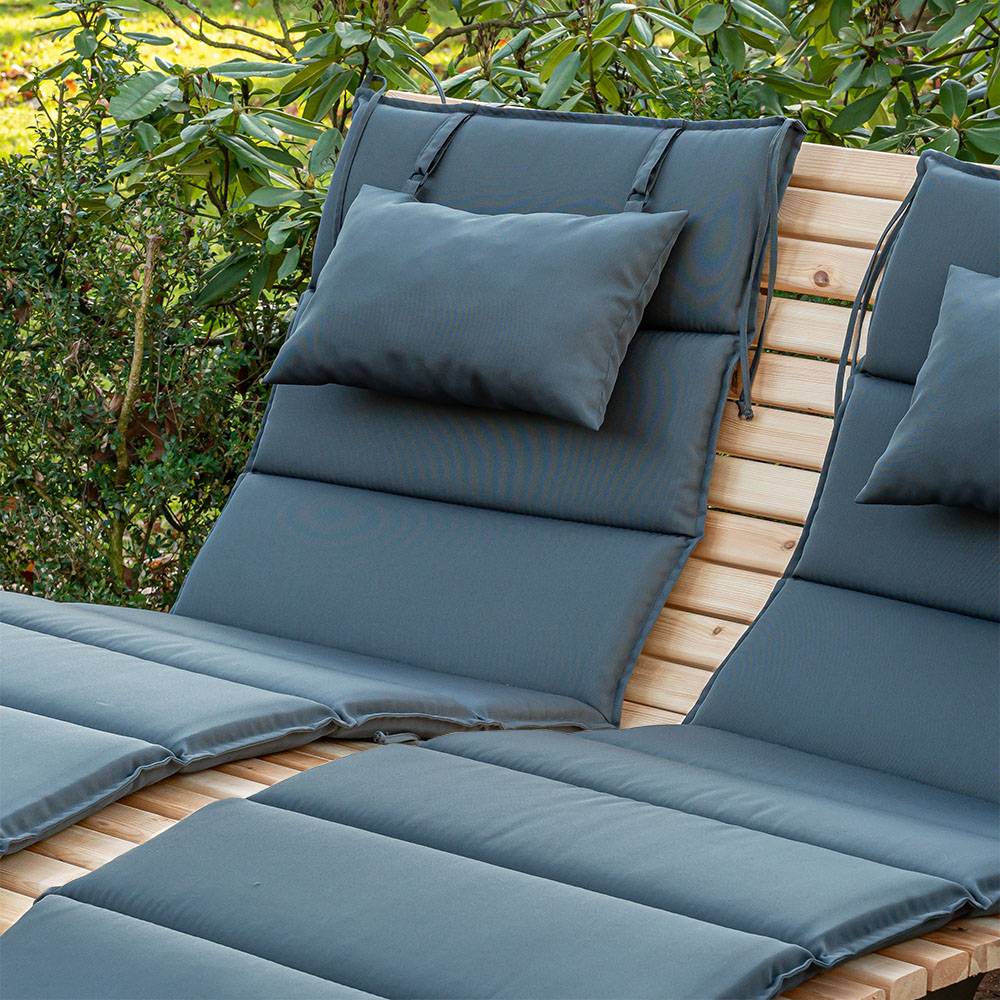 Chaise longue/canapé forestier en bois avec 2x coussins HOME DELUXE TAIGA - Fabriqué en Allemagne - Image 4