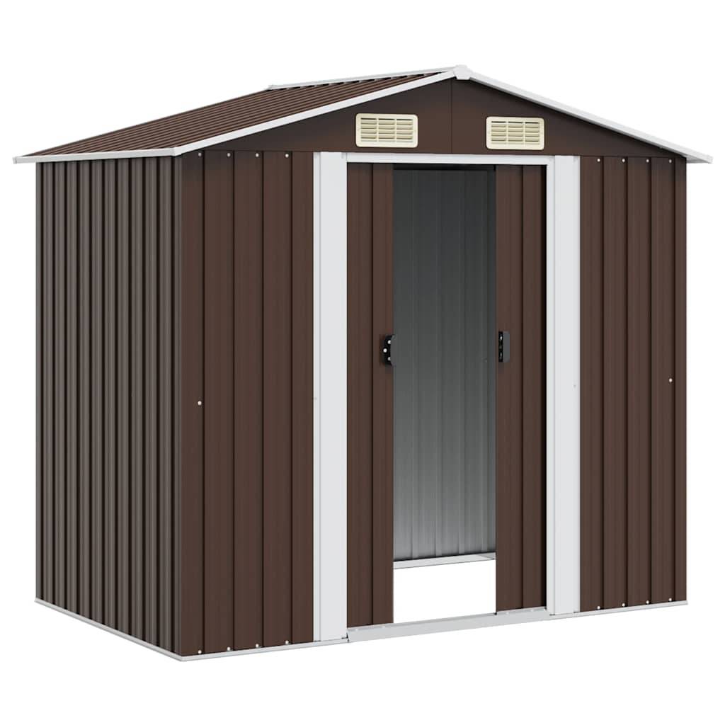 Vidaxl - Abri de stockage pour jardin Marron 204x132x186 cm Acier vidaXL 47029 - Image 9