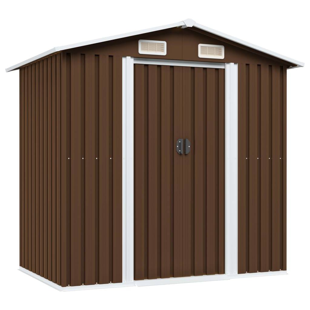 Vidaxl - Abri de stockage pour jardin Marron 204x132x186 cm Acier vidaXL 47029 - Image 1