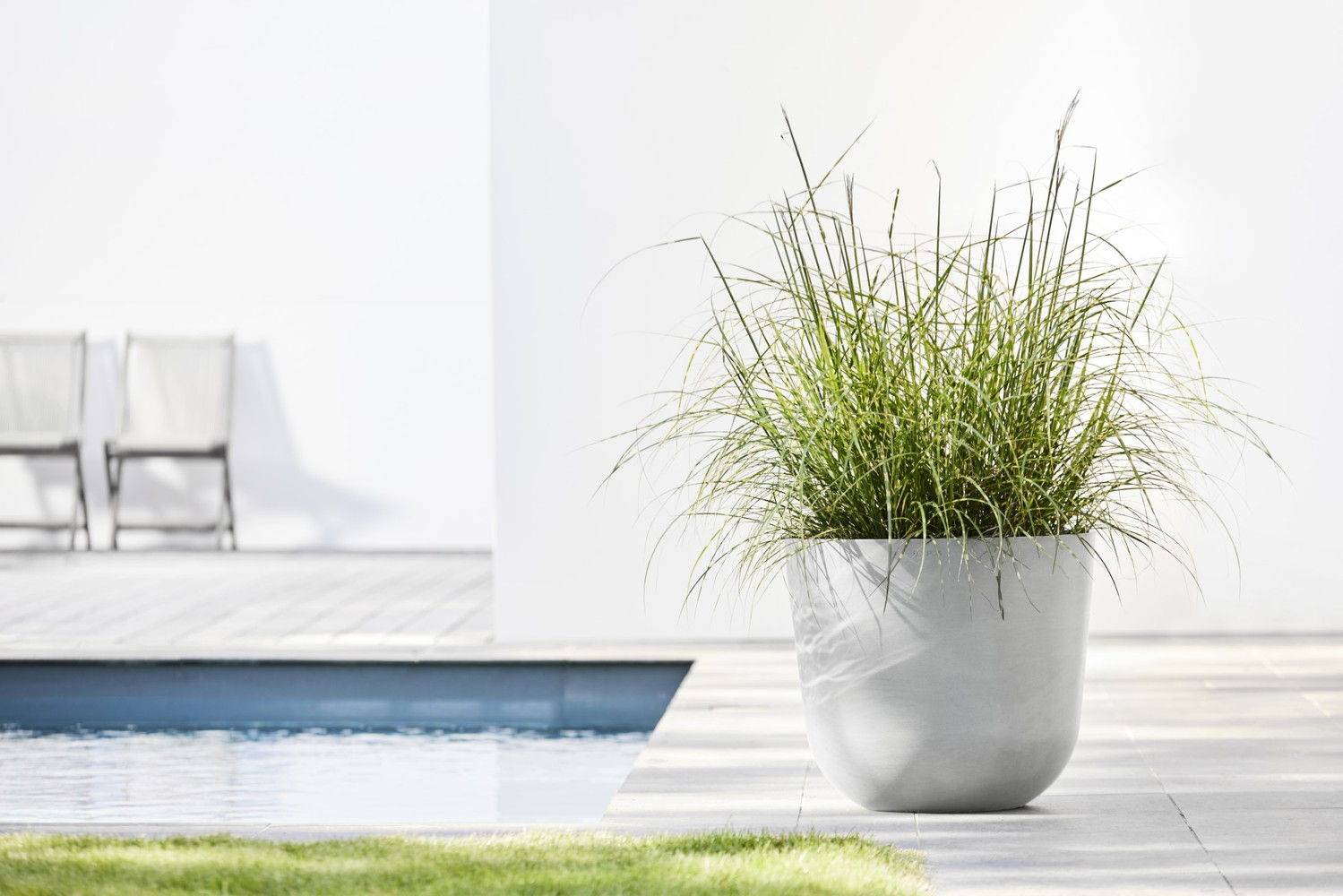 Ecopots - Pot Rond Oslo 45 Blanc Gris - Ø 45 x H. 39,2 cm - 46,6 L ECOPOTS - Image 5