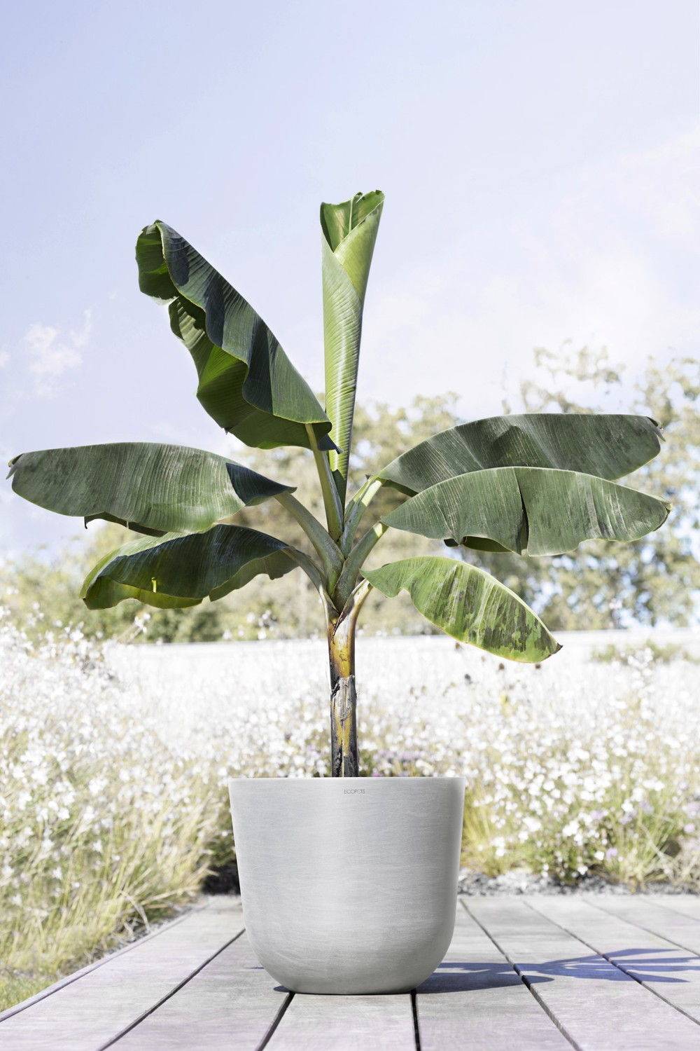 Ecopots - Pot Rond Oslo 45 Blanc Gris - Ø 45 x H. 39,2 cm - 46,6 L ECOPOTS - Image 4