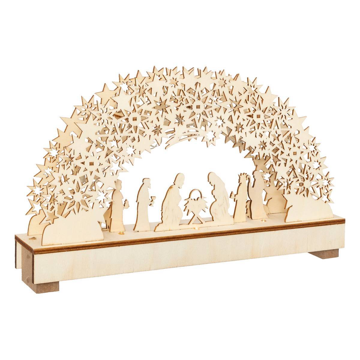 Fééric Lights & Christmas - Crèche 8 LED H.19cm avec 9 santons - Feeric Lights & Christmas - Image 1