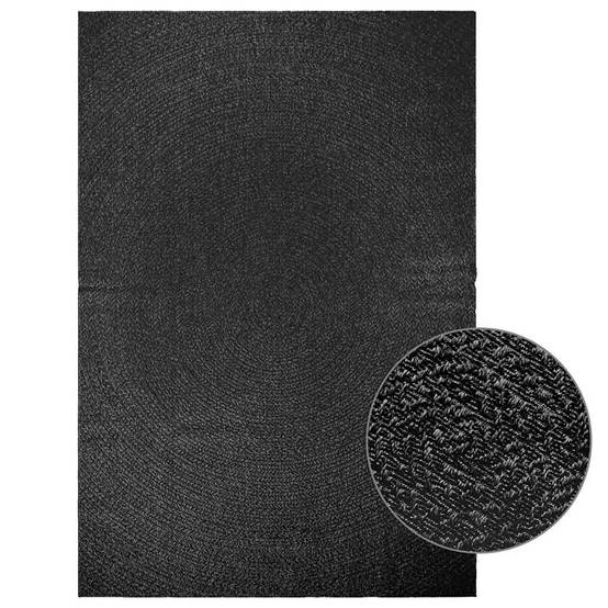 Grand Tapis Rectangulaire Aspect Jute en PP pour Grande Terrasse Jardin Anthracite 200x290 cm – ComfortXL Outdoor Living - Image 1