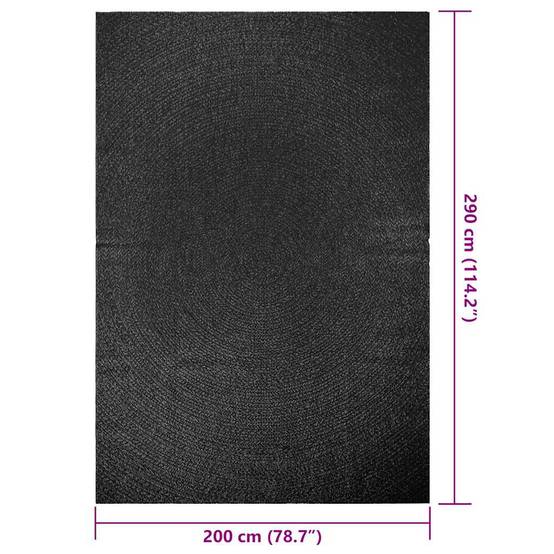 Grand Tapis Rectangulaire Aspect Jute en PP pour Grande Terrasse Jardin Anthracite 200x290 cm – ComfortXL Outdoor Living - Image 9