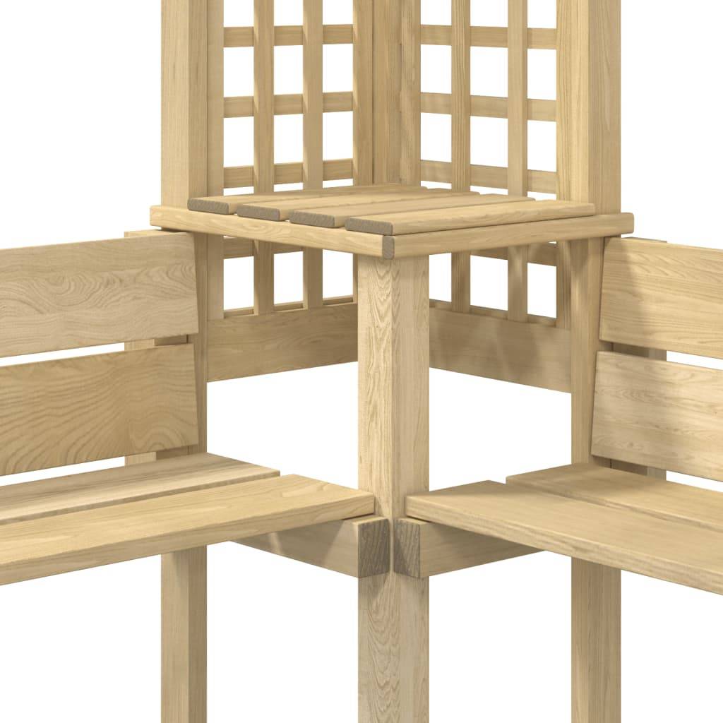 Pergola - Tonnelle de jardin d'angle avec banc Bois de pin imprégné - Image 5