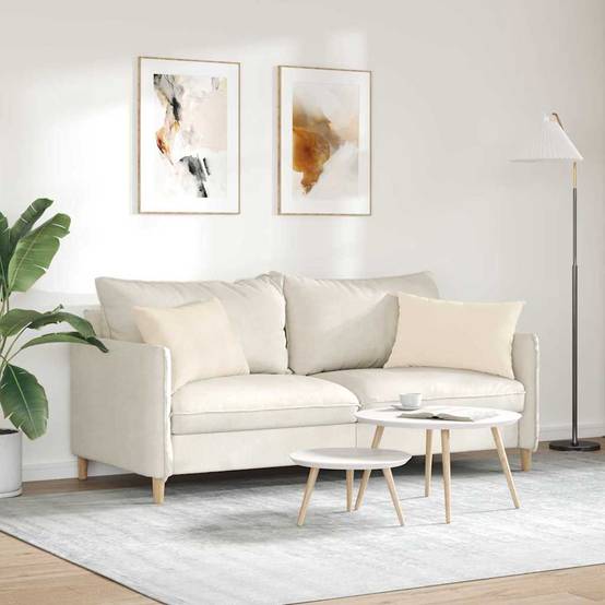 Paire de Coussins en Tissu avec Housses Amovibles pour un Entretien Simple et Rapide Beige 60x40 cm – ComfortXL Outdoor Living - Image 4