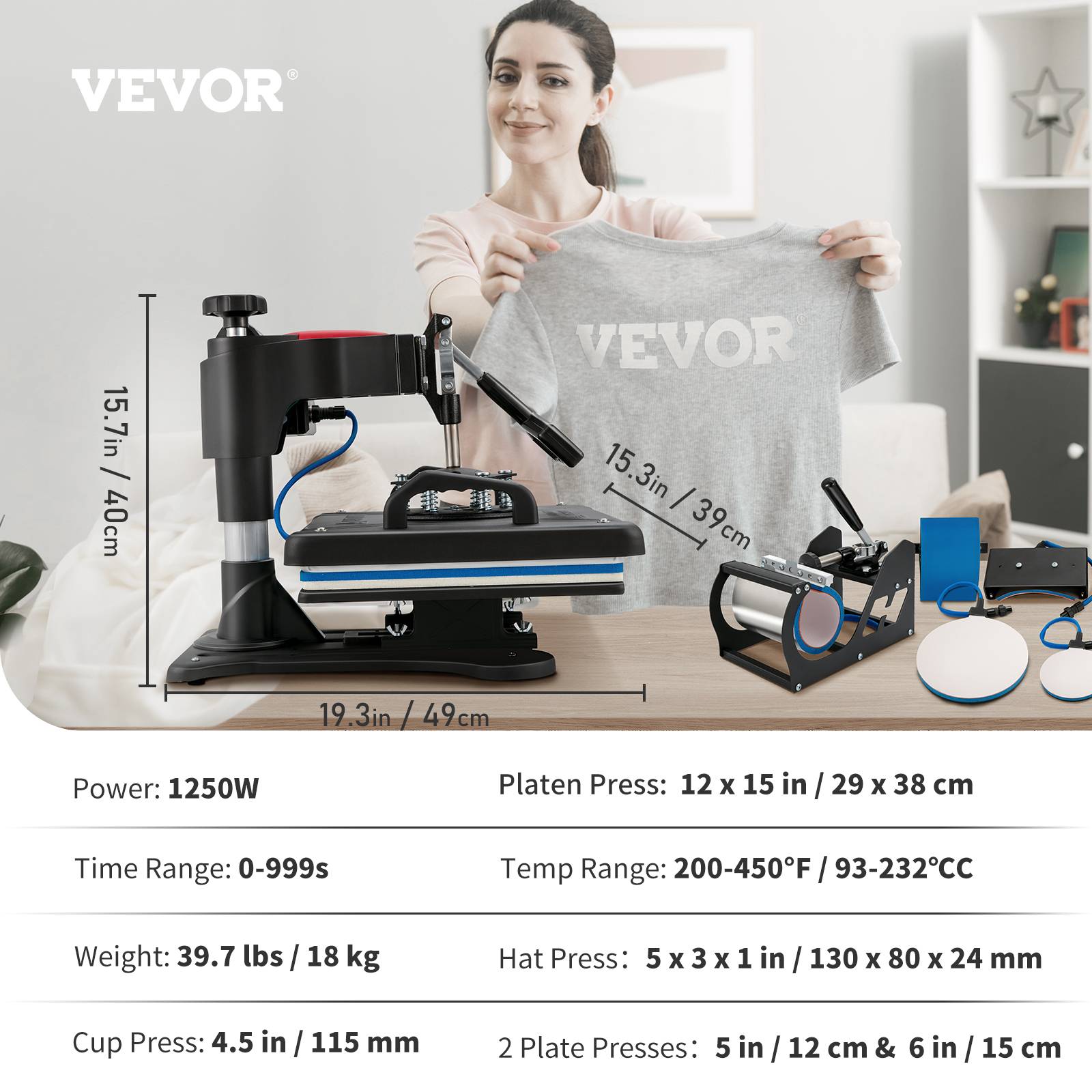 Presse De Chaleur 5 En 1 30x38 CM Machine De Sublimation De Transfert Rotation A 360 Avec Numerique Ecran Lcd Pour T Shirts Chapeaux Assiettes Vevor 68f1ff064e7b690ac1e58dd4