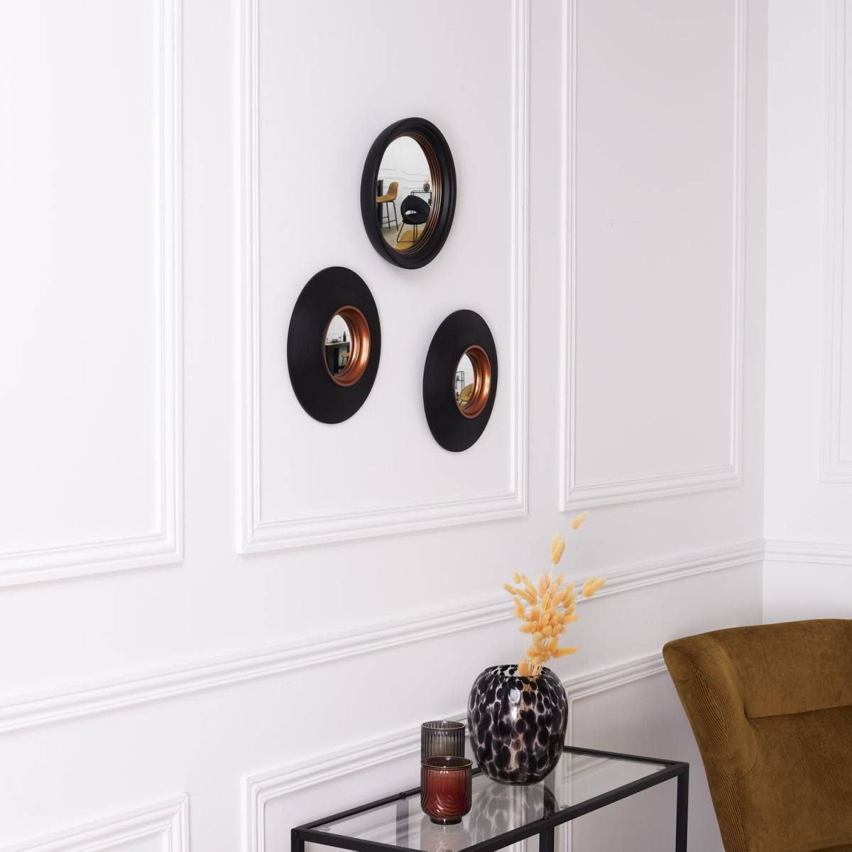 The Home Deco Factory - Miroir convexe rond Oko 25,5 cm (Lot de 3) - Image 5