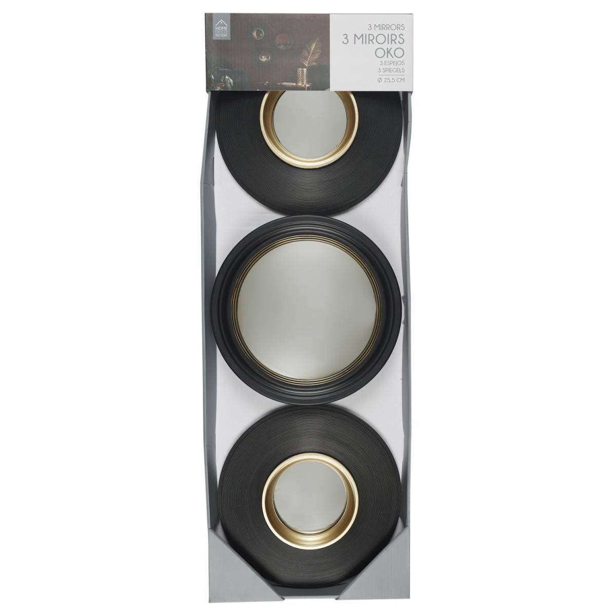 The Home Deco Factory - Miroir convexe rond Oko 25,5 cm (Lot de 3) - Image 7