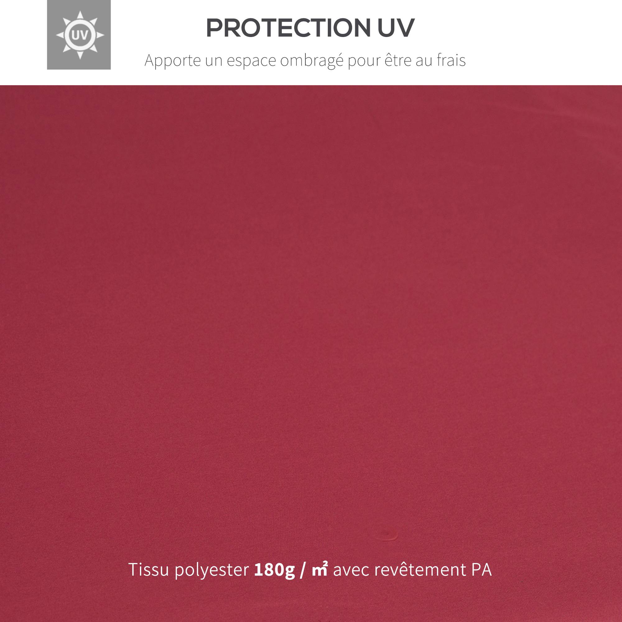 Outsunny - Toile de Rechange pour pavillon tonnelle 3x3m toile Rouge vineux - Outsunny - Image 5