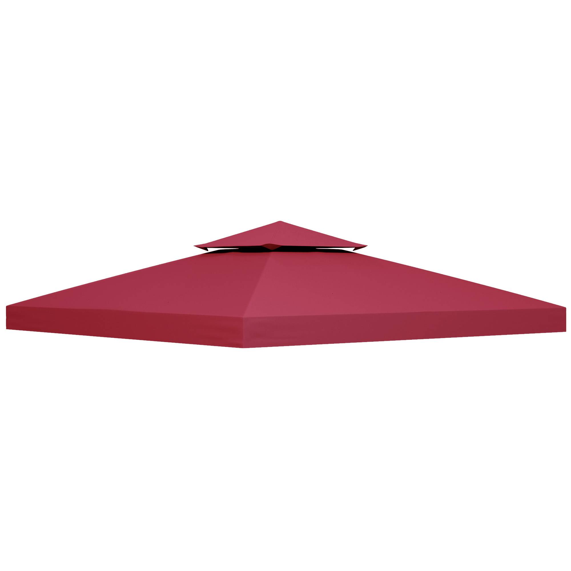 Outsunny - Toile de Rechange pour pavillon tonnelle 3x3m toile Rouge vineux - Outsunny - Image 1