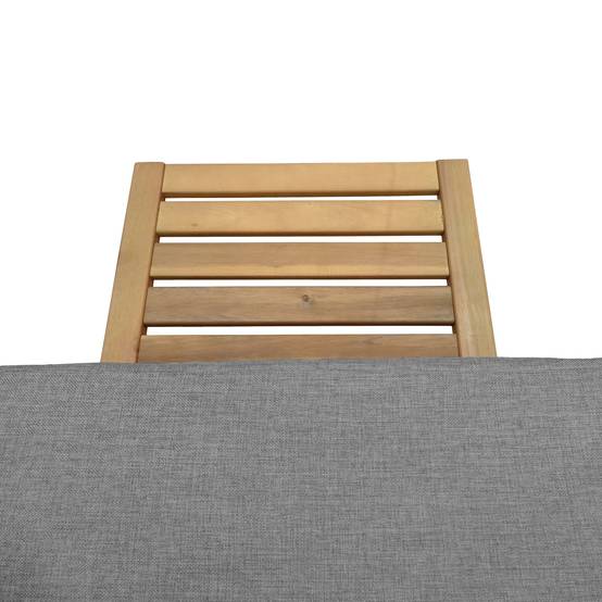 Happy Garden - Bain de soleil pliant en acacia KANAWA - coussin gris - HAPPY GARDEN - Image 6