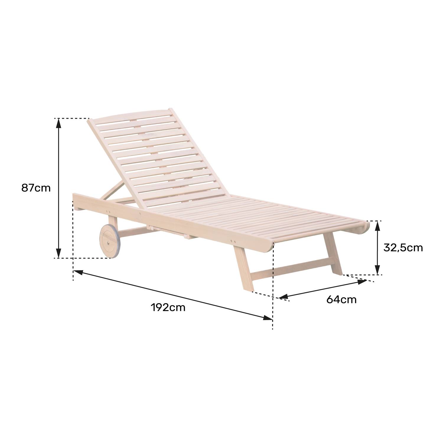 Happy Garden - Bain de soleil pliant en acacia KANAWA - coussin gris - HAPPY GARDEN - Image 7