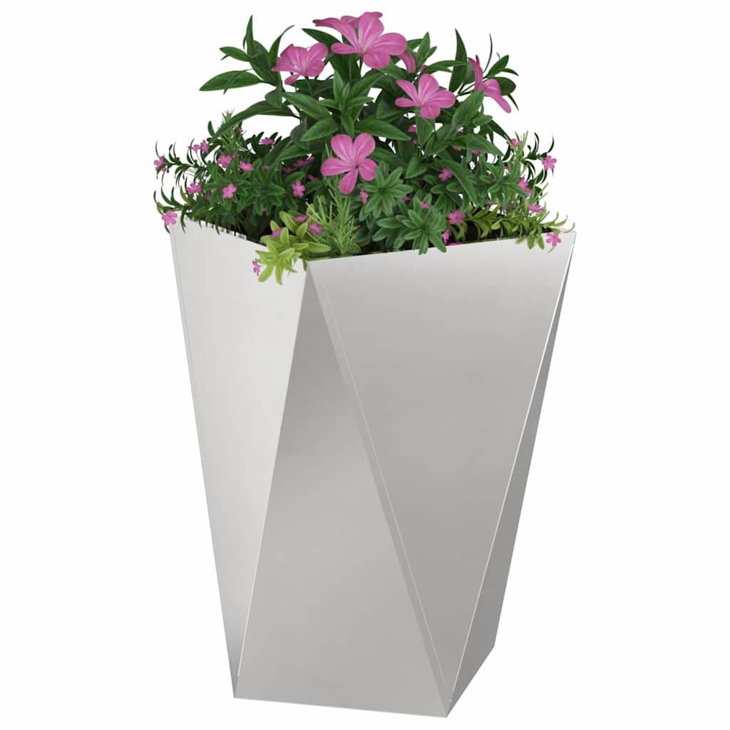 Jardinière acier inoxydable argent 50 x 50 x 75 cm - PANGIVO - Image 3