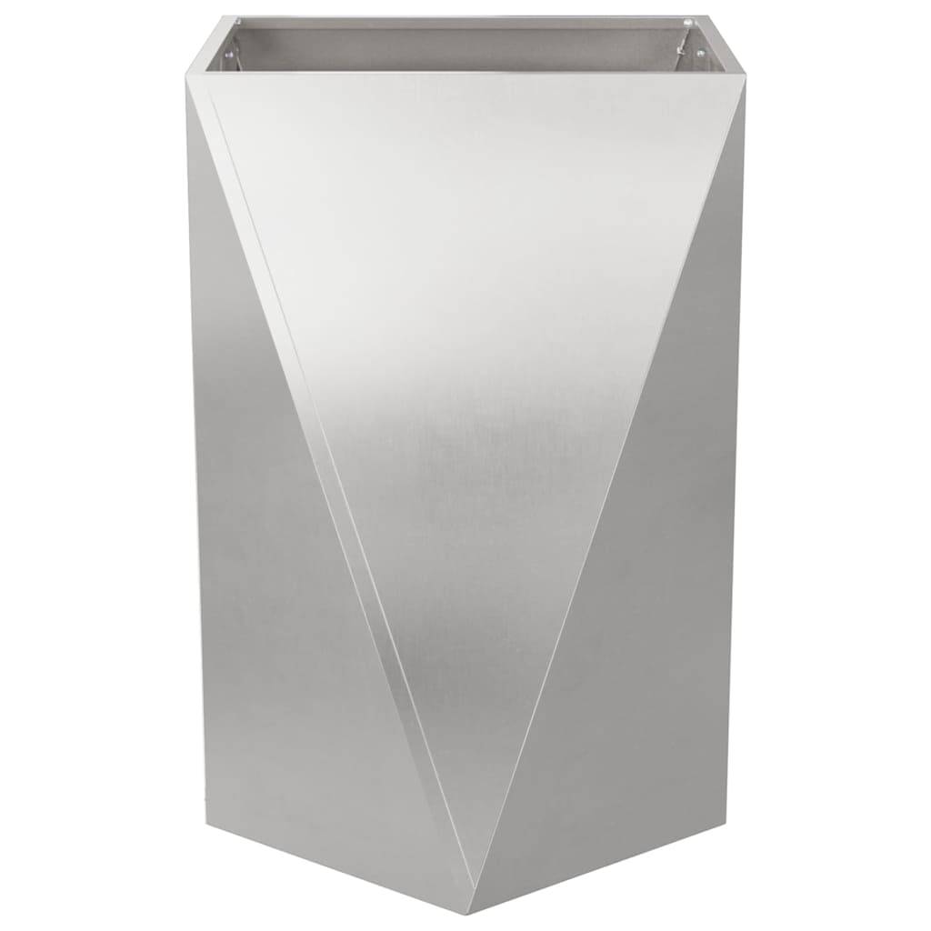 Jardinière acier inoxydable argent 50 x 50 x 75 cm - PANGIVO - Image 5